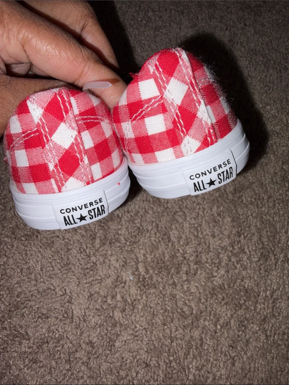 Converse Kids Red Gingham Mary Jane Sneakers with White Toe NWOT